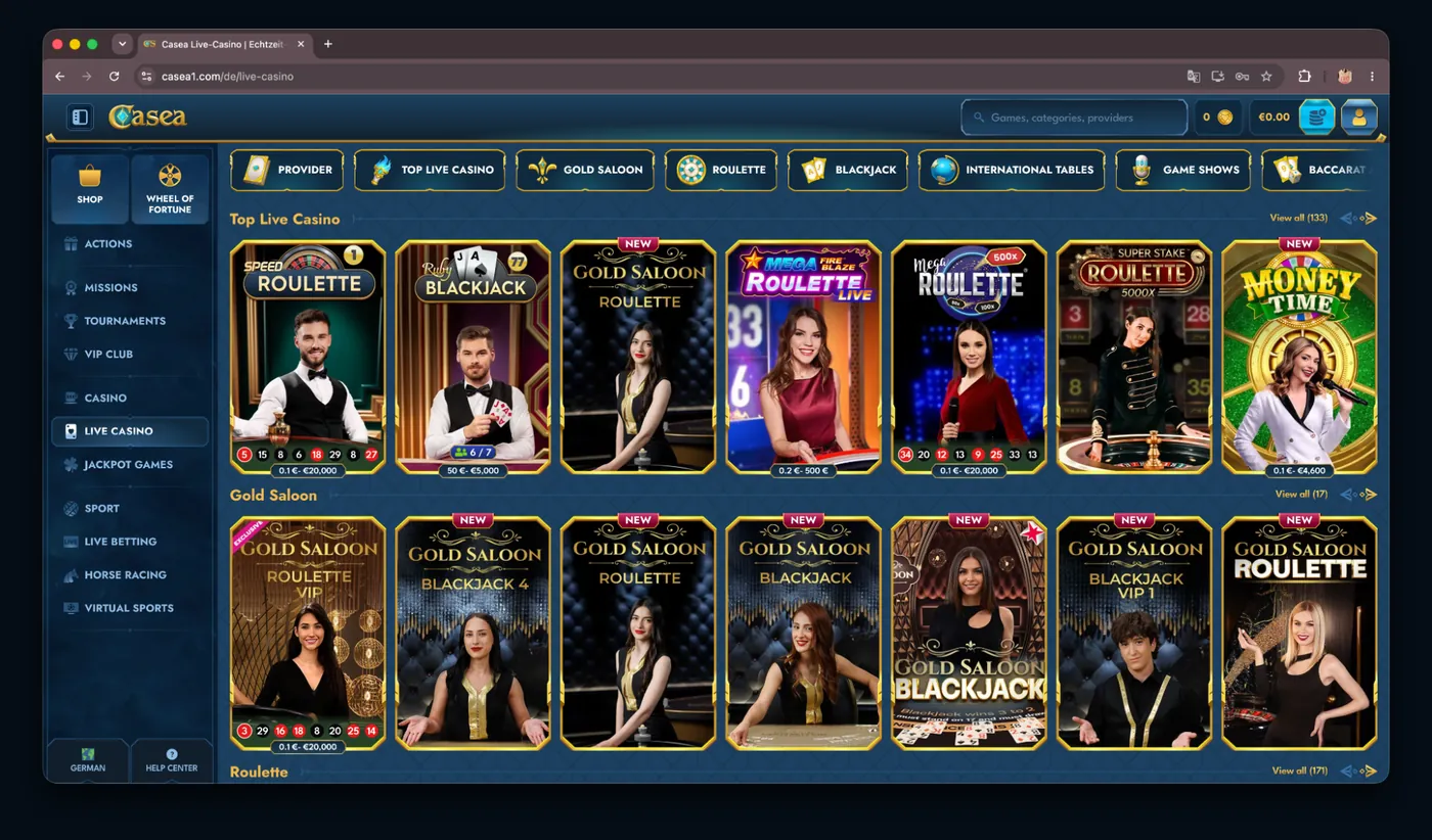 casino casea live casino und game shows